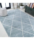 Cole Minimalist Diamond Trellis Light Blue/White 4 ft. x 6 ft. Area Rug