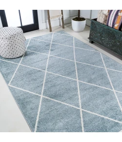 Jonathany Supersoft SEU102C Light Blue/White Area Rug 4 ft. X 6 ft. Rectangle