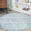 Jonathany Supersoft SEU102C Light Blue/White Area Rug 5 ft. 3 in. X 5 ft. 3 in. Round