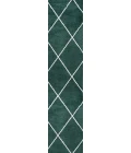 Cole Minimalist Diamond Trellis Green/White 2 ft. x 8 ft. Runner Rug