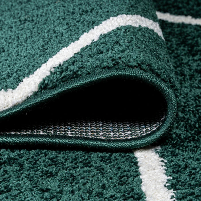 Cole Minimalist Diamond Trellis Green/White 2 ft. x 10 ft. Runner Rug