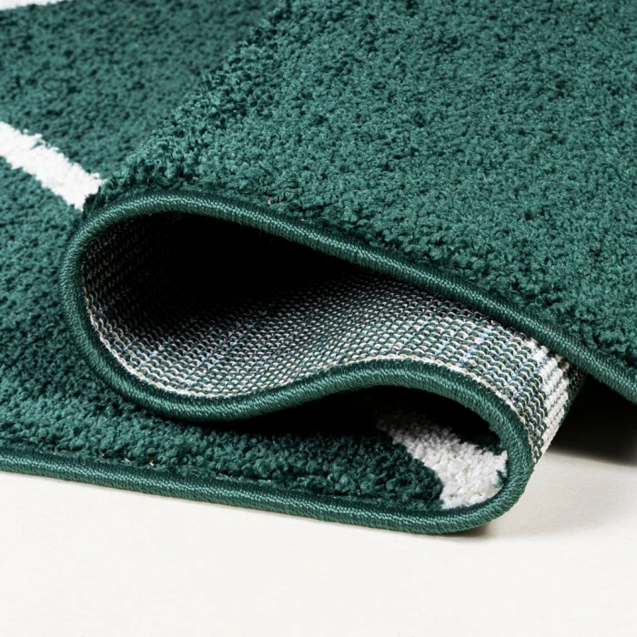 Cole Minimalist Diamond Trellis Green/White 2 ft. x 10 ft. Runner Rug