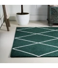 Cole Minimalist Diamond Trellis Green/White 4 ft. x 6 ft. Area Rug