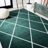 Jonathany Supersoft SEU102D Green/White Area Rug 4 ft. X 6 ft. Rectangle