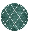 Cole Minimalist Diamond Trellis Green/White 5' Round Area Rug