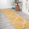 Jonathany Supersoft SEU102E Gold/White Area Rug 2 ft. X 8 ft. Runner
