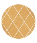 Cole Minimalist Diamond Trellis Gold/White 5' Round Area Rug