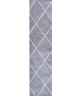 Cole Minimalist Diamond Trellis Gray/White 2 ft. x 10 ft. Runner Rug