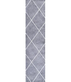 Jonathany Supersoft SEU102F Gray/White Area Rug 2 ft. X 10 ft. Runner