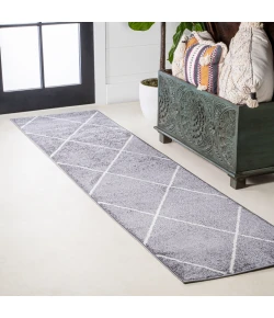 Jonathany Supersoft SEU102F Gray/White Area Rug 2 ft. X 10 ft. Runner