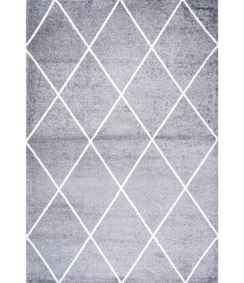 Cole Minimalist Diamond Trellis Gray/White 3 ft. x 5 ft. Area Rug