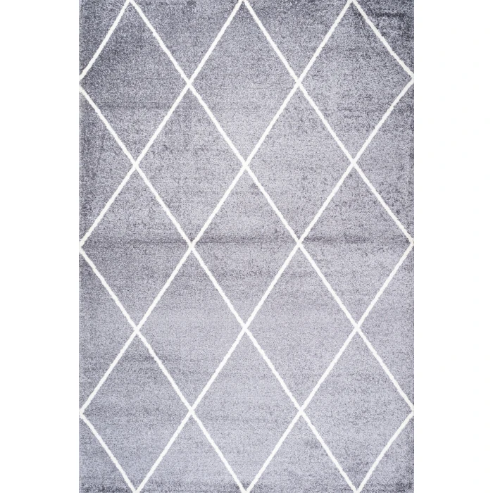Cole Minimalist Diamond Trellis Gray/White 8 ft. x 10 ft. Area Rug