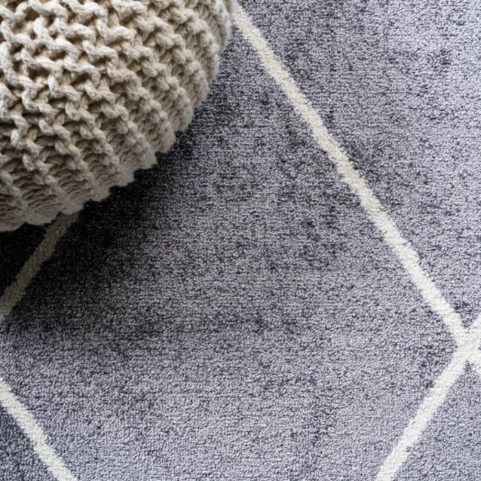 Cole Minimalist Diamond Trellis Gray/White 8 ft. x 10 ft. Area Rug