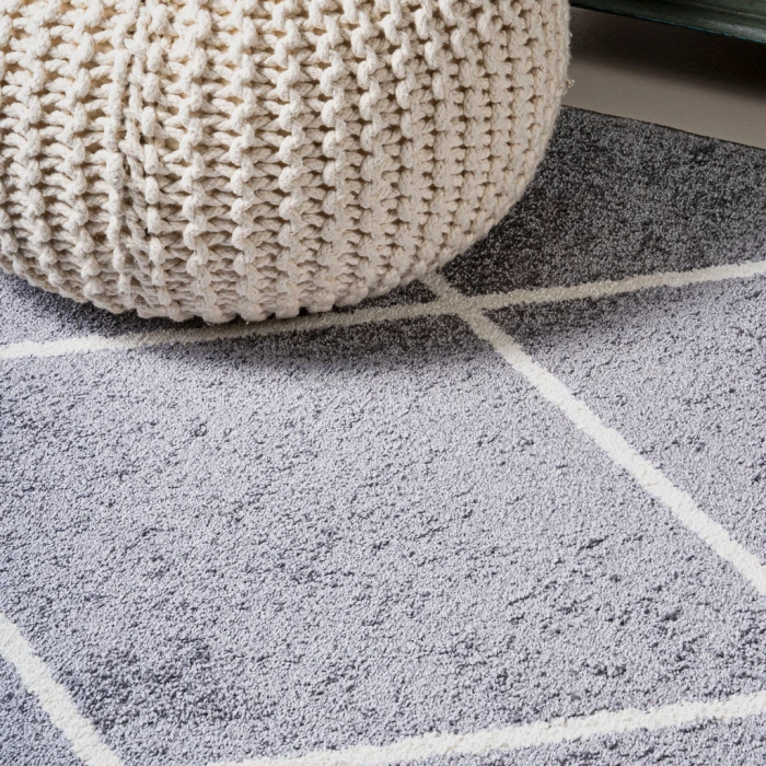 Cole Minimalist Diamond Trellis Gray/White 8 ft. x 10 ft. Area Rug