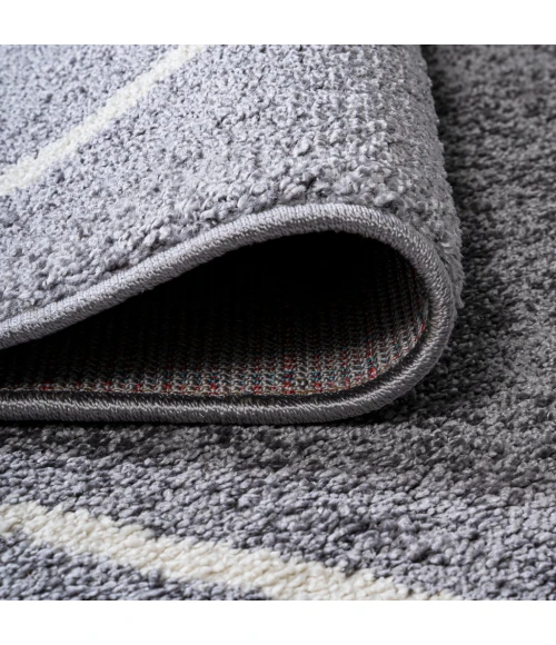 Cole Minimalist Diamond Trellis Gray/White 2 ft. x 10 ft. Runner Rug