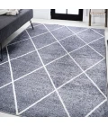 Cole Minimalist Diamond Trellis Gray/White 3 ft. x 5 ft. Area Rug