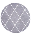 Cole Minimalist Diamond Trellis Gray/White 5' Round Area Rug