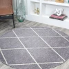 Jonathany Supersoft SEU102F Gray/White Area Rug 5 ft. 3 in. X 5 ft. 3 in. Round