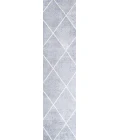 Cole Minimalist Diamond Trellis Light Gray/White 2 ft. x 8 ft. Runner Rug