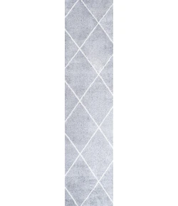 Jonathany Supersoft SEU102G Light Gray/White Area Rug 2 ft. X 8 ft. Runner