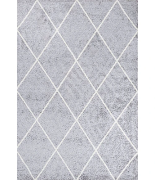 Cole Minimalist Diamond Trellis Light Gray/White 4 ft. x 6 ft. Area Rug