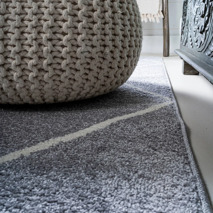 Cole Minimalist Diamond Trellis Light Gray/White 2 ft. x 10 ft. Runner Rug