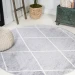 Jonathany Supersoft SEU102G Light Gray/White Area Rug 5 ft. 3 in. X 5 ft. 3 in. Round