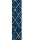 Cole Minimalist Diamond Trellis Navy/White 2 ft. x 8 ft. Runner Rug