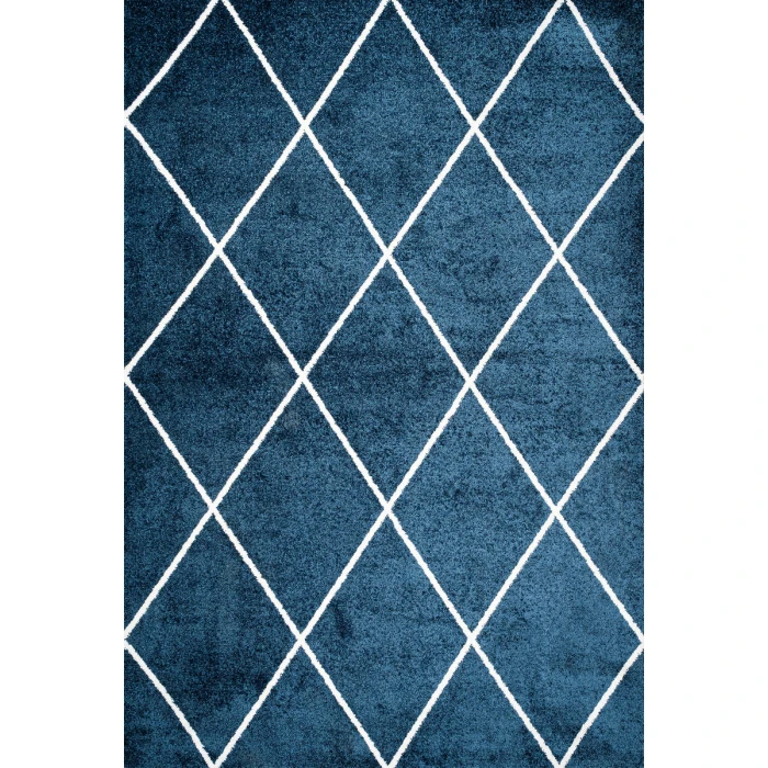 Cole Minimalist Diamond Trellis Navy/White 5 ft. x 8 ft. Area Rug