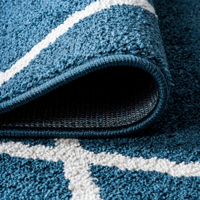 Cole Minimalist Diamond Trellis Navy/White 2 ft. x 8 ft. Runner Rug