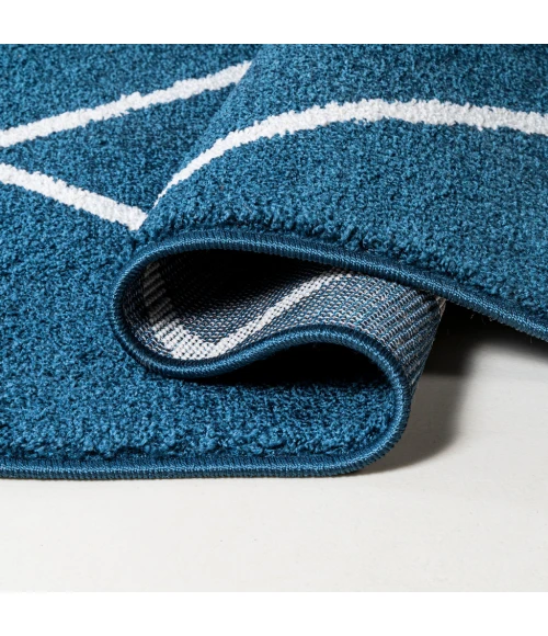 Cole Minimalist Diamond Trellis Navy/White 2 ft. x 8 ft. Runner Rug