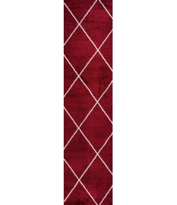 Jonathany Supersoft SEU102I Red/White Area Rug 2 ft. X 10 ft. Runner