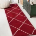 Jonathany Supersoft SEU102I Red/White Area Rug 2 ft. X 10 ft. Runner