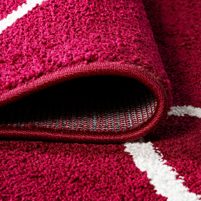Cole Minimalist Diamond Trellis Red/White 2 ft. x 8 ft. Runner Rug