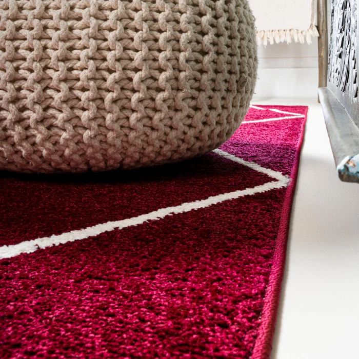 Cole Minimalist Diamond Trellis Red/White 2 ft. x 8 ft. Runner Rug