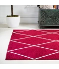 Cole Minimalist Diamond Trellis Red/White 4 ft. x 6 ft. Area Rug