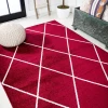 Jonathany Supersoft SEU102I Red/White Area Rug 4 ft. X 6 ft. Rectangle