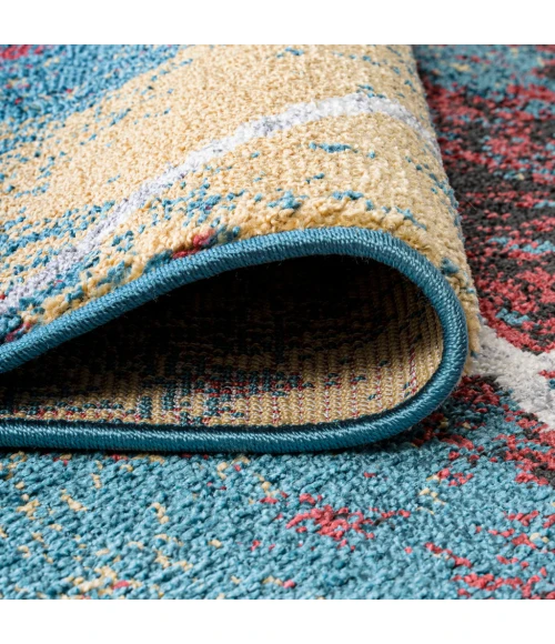 Cole Minimalist Diamond Trellis Multi/White 2 ft. x 10 ft. Runner Rug