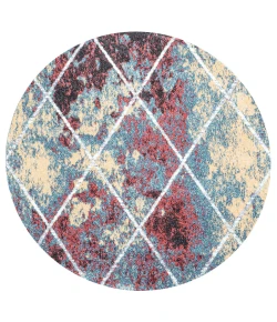 Jonathany Supersoft SEU102J Multi/White Area Rug 5 ft. 3 in. X 5 ft. 3 in. Round