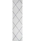 Cole Minimalist Diamond Trellis White/Gray 2 ft. x 10 ft. Runner Rug