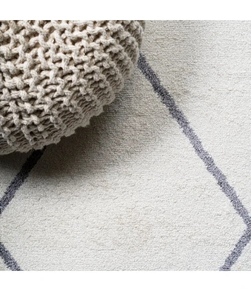 Cole Minimalist Diamond Trellis White/Gray 5 ft. x 8 ft. Area Rug