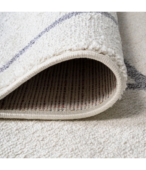 Cole Minimalist Diamond Trellis White/Gray 2 ft. x 10 ft. Runner Rug