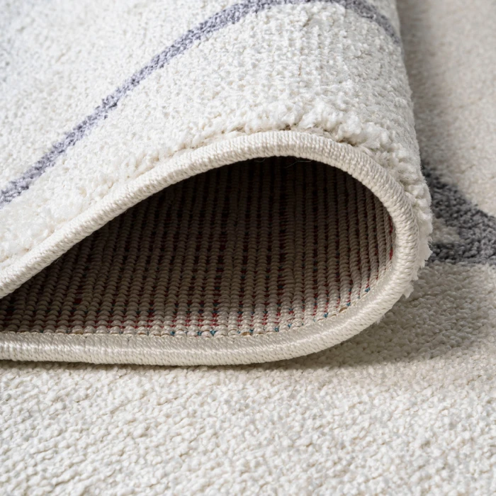 Cole Minimalist Diamond Trellis White/Gray 2 ft. x 8 ft. Runner Rug
