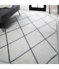 Cole Minimalist Diamond Trellis White/Gray 5 ft. x 8 ft. Area Rug