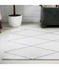 Cole Minimalist Diamond Trellis White/Gray 5 ft. x 8 ft. Area Rug