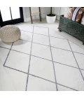 Cole Minimalist Diamond Trellis White/Gray 5 ft. x 8 ft. Area Rug