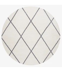 Jonathany Supersoft SEU102K White/Gray Area Rug 5 ft. 3 in. X 5 ft. 3 in. Round