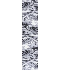 Jonathany Supersoft SEU207A Light Gray/Black Area Rug 2 ft. X 10 ft. Runner