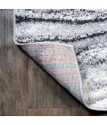 Viscon Abstract Marble Contemporary Light Gray/Black 2 ft. x 10 ft. Runner Rug