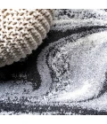 Viscon Abstract Marble Contemporary Light Gray/Black 2 ft. x 10 ft. Runner Rug